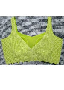 Lime Green Embroidered Blouse