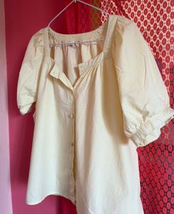 Chic Puff Sleeve Button-Up Top