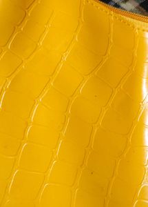 Bright Yellow Croc Embossed Crossbody Bag
