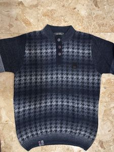 Men's Grey Houndstooth Sweater