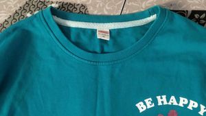 Teal "Be Happy" Graphic Sweatshirt