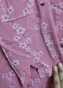 Pink Floral Print Top kurti