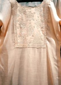 Peach Colour Cotton Kurta