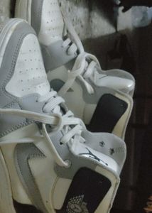 Stylish Grey &amp; White High-Top Sneakers