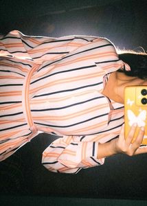 Striped Button-Up Maxi Dress