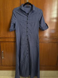 Stylish Blue Striped Maxi Dress