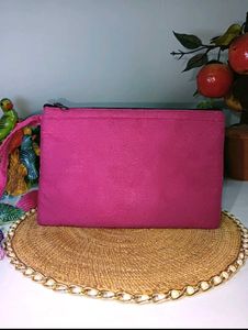 Embroidered Pink Hand Pyrse