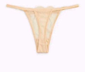 Sheer Lace Trim Thong Briefs