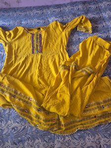 Yellow Embroidered Kurta