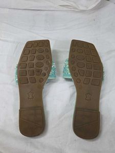 Embellished Mint Green Slides