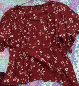 Floral Flutter Sleeve Top