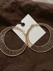 Large Gold Wire Hoop Earrings
