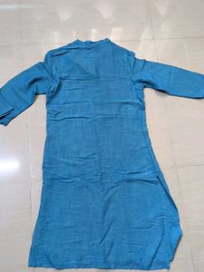 Teal Blue Cotton Kurta