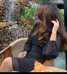 puffed sleeve dress 🗝️