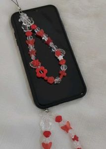 Cute Red Charm Phone Strap