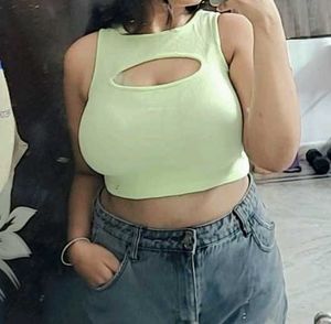 Pale Yellow Cut-Out Tank Top
