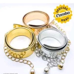 Chic Metal Chain Belts - Set of 3
