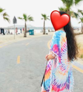 FreesizeTie-Dye Tassel Cover-Up Tunic