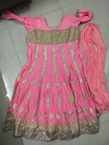 Pink Anarkali kurta