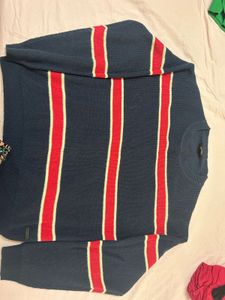 Roadster Blue Striped Sweater