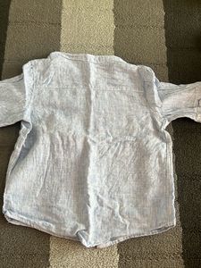 H&amp;M Baby Boys Blue Striped Shirt 9-12 months