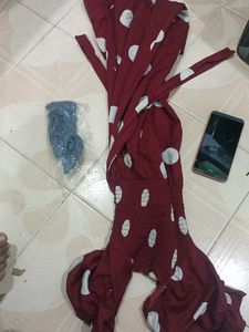 Maroon Polka Dot Dress
