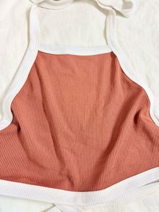Ribbed Halter Neck Crop Top
