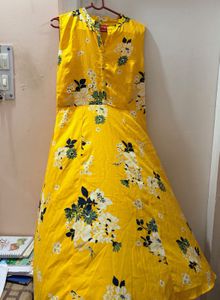 Beautiful Yellow Floral Ethnic Gown