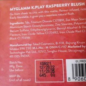 MyGlamm Frozen Raspberry Blush