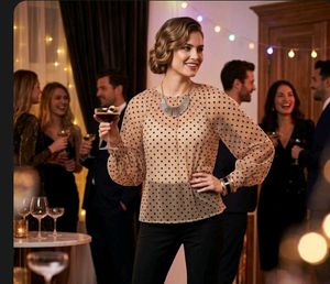 Sheer Polka Dot Blouse