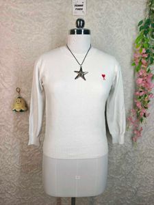 AMI Paris White Sweater