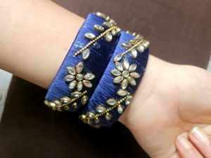 Blue Floral Bangles