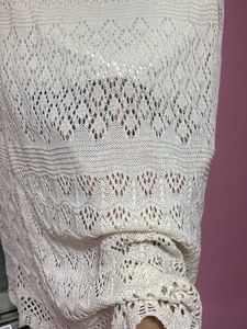 Cream Knitted Sweater Skirt