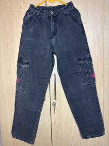 Charcoal Grey Cargo Jeans