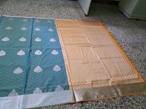 Elegent emobossed Pattu Saree