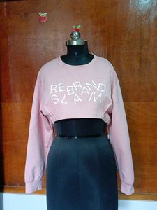 pink crop jumper