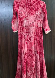 Elegant Red Printed Anarkali Kurti