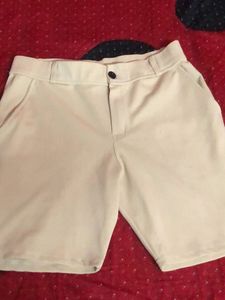 Beige Casual Shorts