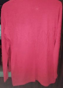 Red Embellished Long Sleeve Top