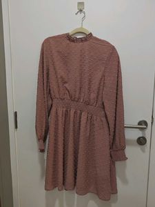 Chic Textured Rose Pink Dress