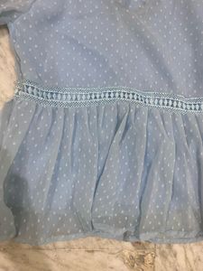 Light Blue Swiss Dot Dress