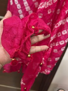 Vibrant Pink Bandhani Dupatta