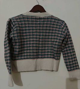 Chic Tweed Knit Cardigan