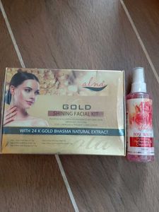 Alna Gold Facial Kit And ROSE WATER