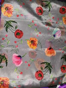 Flowy Floral Print Dress Material