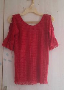 Red Skuarts Bikini Set with Cover up