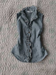 puff sleeve wrap up top