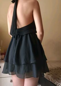 H&amp;M Black Halter Neck Mini Dress