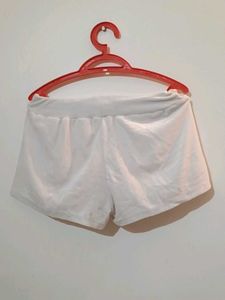 Comfy White Velour Lounge Shorts