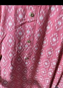 set of 2 kurta in pink and off white for women 🤍